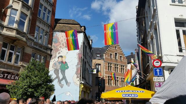 60000 bezoekers op de  Gay Pride Brussel 2016