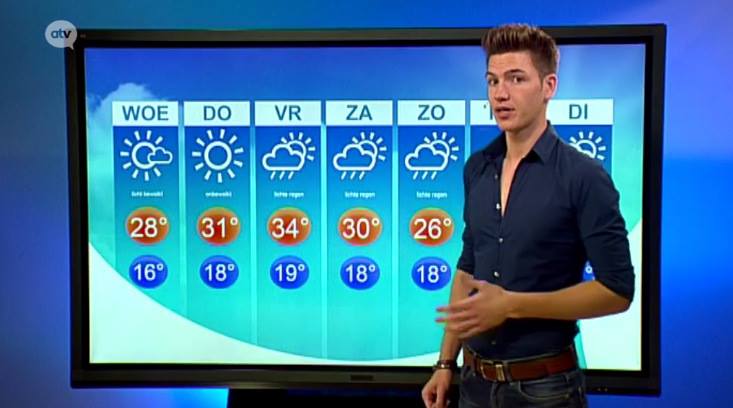 Mister Gay Vlaanderen 2015 Skelte Willems gaat het weerbericht presenteren in Vlaanderen