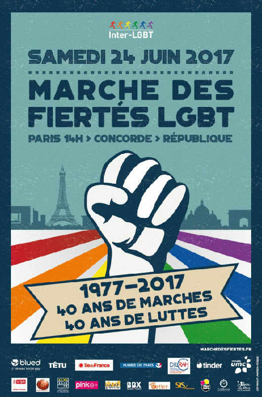 Plus de 10000 participants dans La marche des fiertés LGBT de Paris 2017
